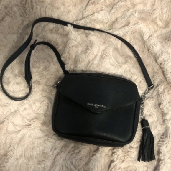 Karl Lagerfeld Black Crossbody with Silver Hardware - Picture 3 of 6